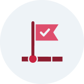 Milestone achievement icon: flag on a pole with a progress bar, indicating a goal reached.